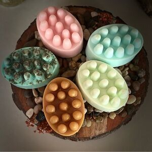 Luxury Bath Massage Bar Soap Set - All Naturally Made With Essential Oils